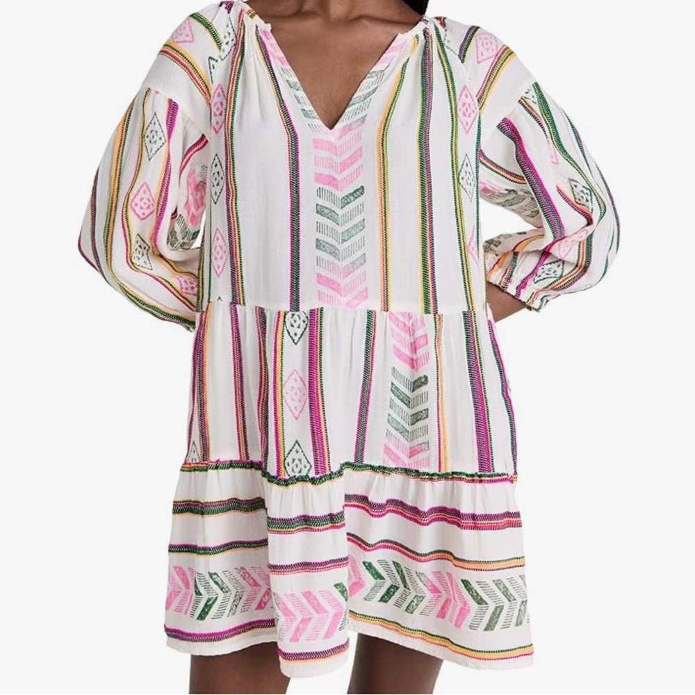 Velvet Colorful Patterned Dress - Picture 5 of 5